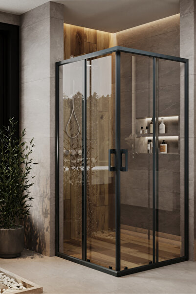 MONAQUA Arteko Duşakabin Kare - Antrasit Profil - Şeffaf 5mm Cam