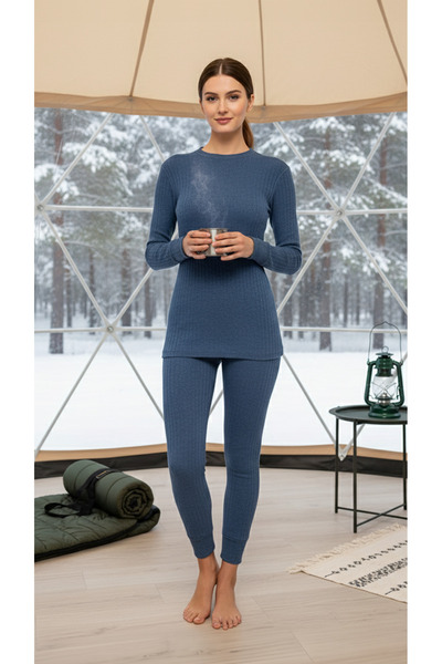 THERMOFORM Soft Thermal Underwear Set Navy Blue
