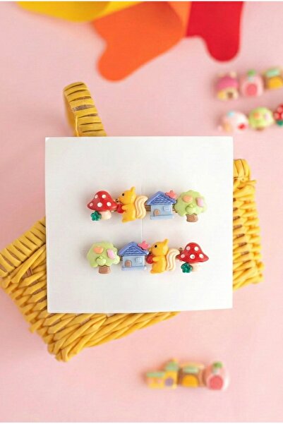 chipiques Set de 2 cleme cu ciuperci și figuri de casă