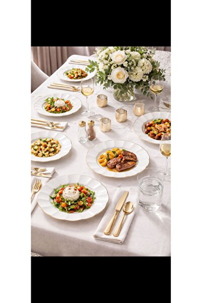 Kütahya Porselen Nil 6 Kişilik Servis Mat Altın File