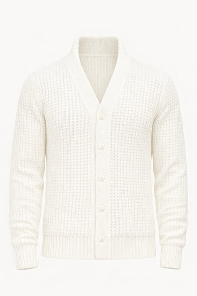 Valiberta Nopenli Ribbed Knitted Buttoned Cardigan - Stone