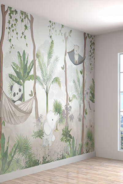 dreamwall Sisli Orman Duvar Kağıdı Suluboya Görünümünde Duvar Resmi Çocuk Oda...