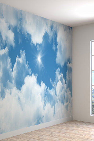 dreamwall Gökyüzü Ve Bulutlar Desenli Isı Ve Ses Yalıtımlı Sağlıklı Tekstil D...