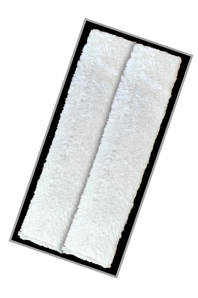 TUSBA MARKET White Plush Car Seat Travel Neck Pillow (Pack of 2) / Car Belt Pad / Car Mirror Strap