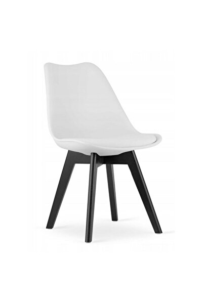 Mercaton Scaun scandinav Mark - Alb/Negru - 49x55.5x82.5 cm