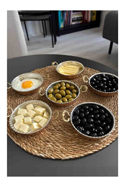 FAYA HOME Copper Breakfast Plate Pan Copper Mini Bowl 6-Piece Presentation Se...