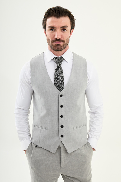 Mcr Plain Slim Fit Classic Men's Vest Light Gray - 40952.25K