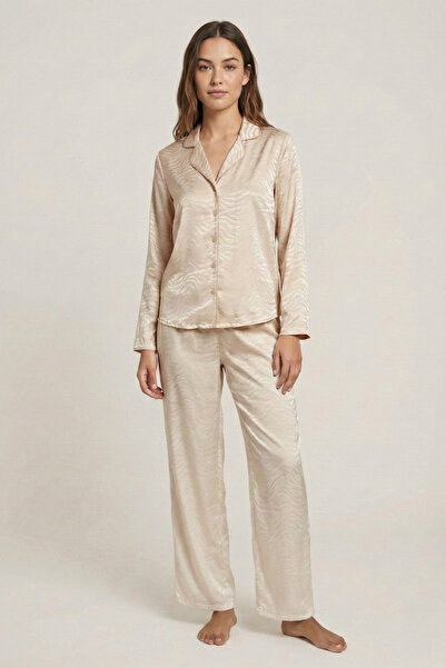 Laperissa Desenli Saten Dokuma Pijama Takımı