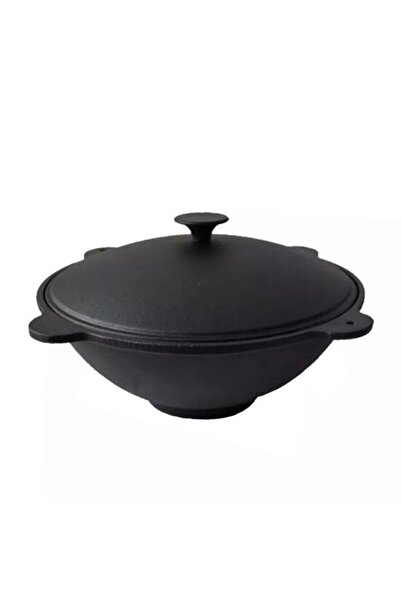 Perfect Home Oală wok din fontă, cu capac, 51,526 cm,