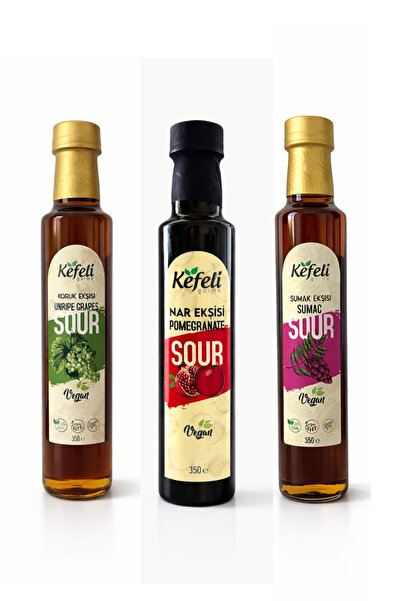 kefeli gurme 3'lü Ekşi Seti ( Koruk Ekşisi - Nar Ekşisi - Sumak Ekşisi)