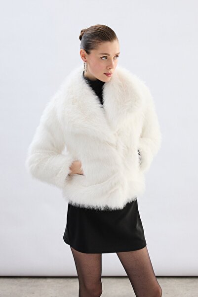 Sateen Wide Collar Fur - Stone