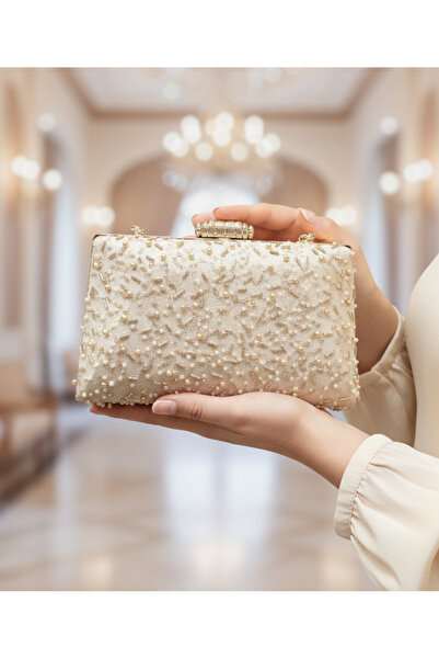 Telli Art Gold Color Evening Bag – Sparkling and Elegant Design