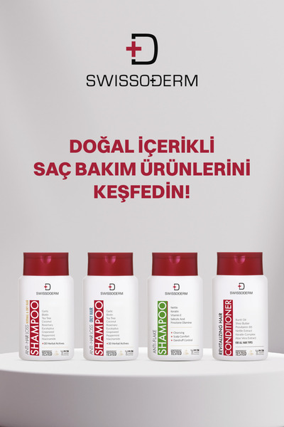 Swissoderm Kepek ve Pullanma Karşıtı Şampuan Tüm Saç Tipleri İçin Nemlendirici ve Onarıcı Bakım 300ml