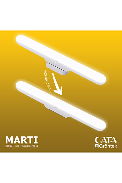 Cata MARTI ŞARJ EDİLEBİLİR - TAŞINABİLİR - 3 IŞIK MODLU LED ARMATÜR