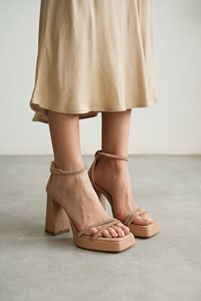 TRENDELLA Sandale cu toc nude pentru femei TR12MY01C