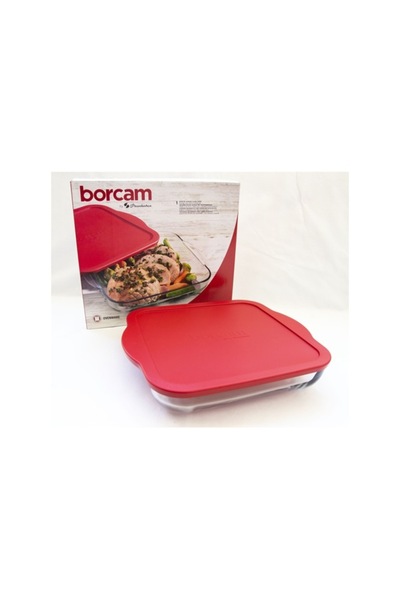 Paşabahçe 59024 Plastic Lid Borcam Square Tray 31.8X28.3 cm 3200 Cc