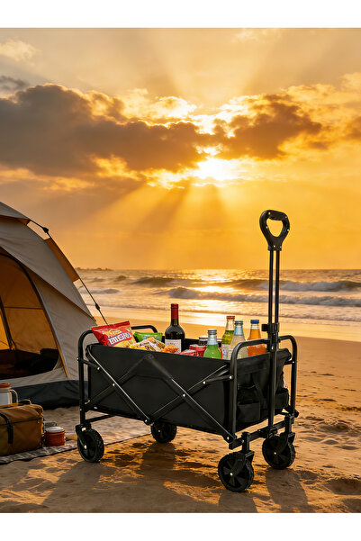 Generic عربة تخييم قابلة للطي، ذات سعة كبيرة وعجلات متينة قابلة للفصل للرحلات...