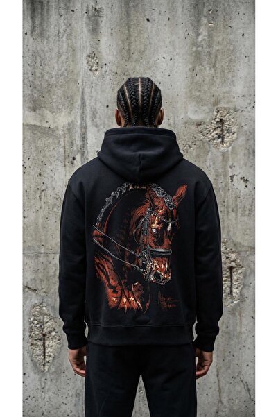 CLAW UP WORK ОВЕРСАЙЗ БЕЙСИК СУИТ | BLACKOUT PRINTED (Унисекс памучна мека те...