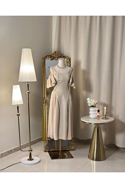 vanus fashion 5939 -فستان ميدي (لونين)