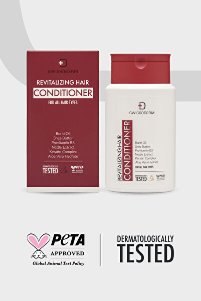 Swissoderm Canlandırıcı Saç Kremi, Tüm Saçlar, Vegan, Silikonsuz, Sülfatsız, Keratin, Kolay Şekillendirme 300ml