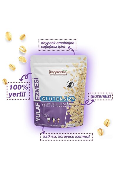 KAPPADOKİA Yerli Glütensiz Yulaf Ezmesi 500 Gr. (Yeni Hasat)
