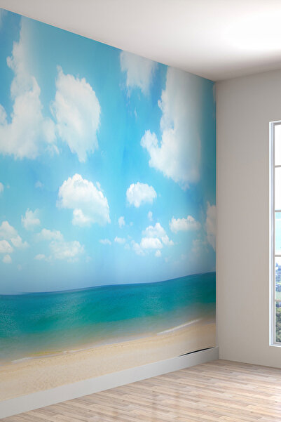 dreamwall Deniz Ve Bulutlar Desenli Isı Ve Ses Yalıtımlı Sağlıklı Tekstil Duv...