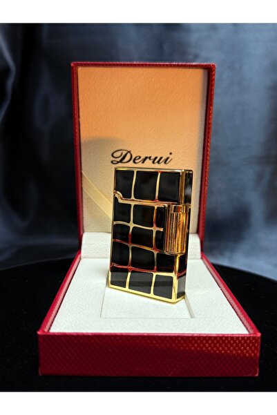 derui Gazlı Çakmak – Siyah & Altın Detaylı Şık Tasarım, Özel Kutulu, Prestijl...