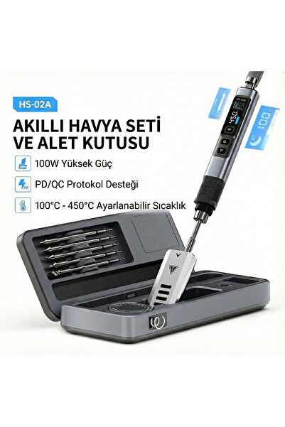FNIRSI HS-02A Akıllı Havya 6 Uçlu ve Alet Kutusu