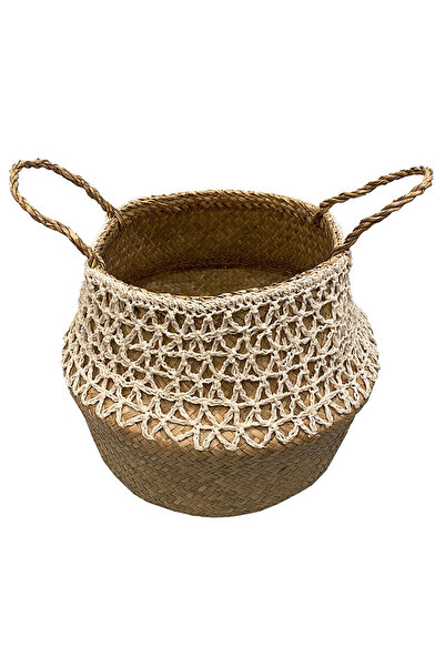 KOÇTAŞ Dantel Detaylı Hasır Sepet 35*35*28