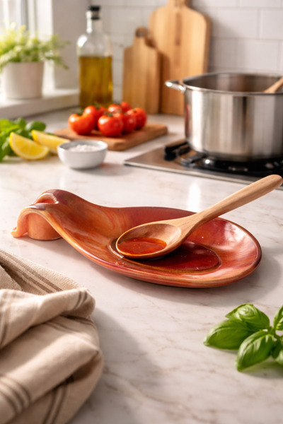 Phellos Бургунди, държач за лъжици, декоративна подложка за лъжици, подложка ...