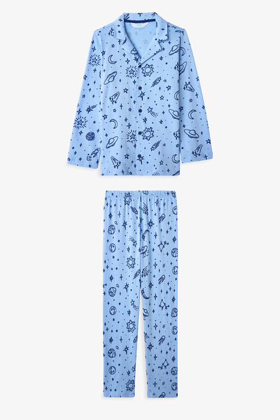 Penti Blue Boy's Cosmic Shirt Pajama Set