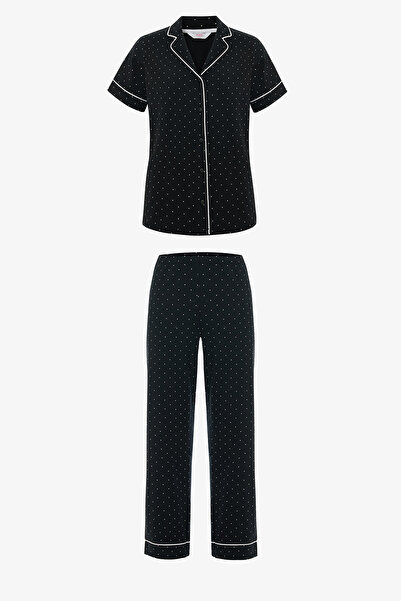 Penti Black Polka Dot Shirt Pants Pajama Set