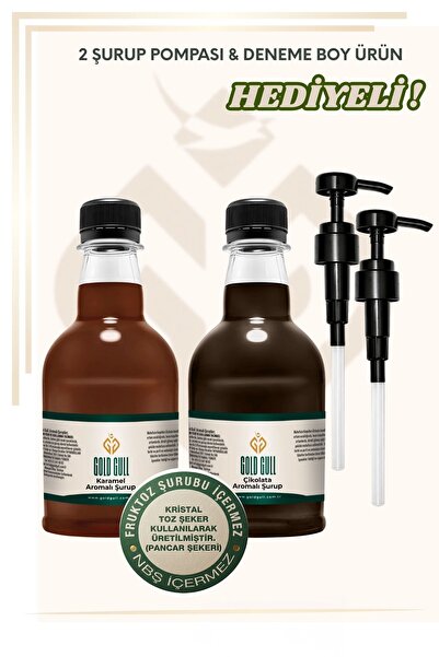 gold gull Çikolata & Karamel Aromalı Kahve & Meyve Şurubu 2 X 300 Ml.