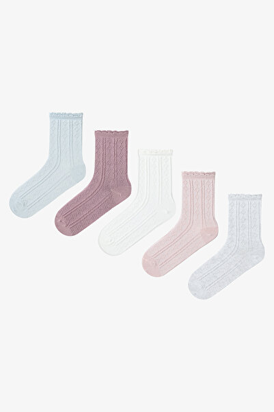 Penti 5 Pairs of Cotton Self-Patterned Socket Socks