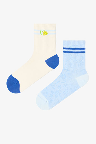 Penti 2 Pairs Organic Cotton Floral Patterned Socks - Inspired by Flora