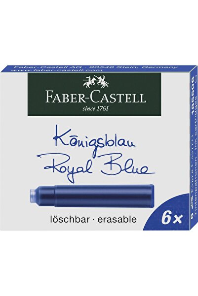 Faber Castell Cartușe mici de cerneală albastră, 6 buc/cutie, Faber-Castell