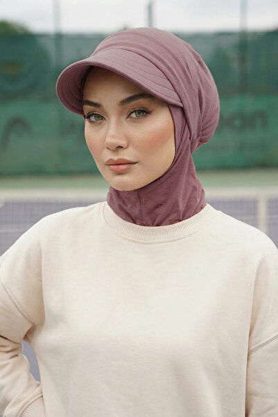 Aisha's Design Şapcă Hijab cu vizor detaşabil, Dusty Rose, B-82