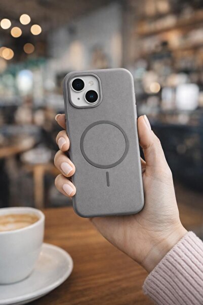 zore İPhone 13 Kılıf M-Safe Şarj Özellikli Metal Kamera Çerçeveli Silikon Kapak