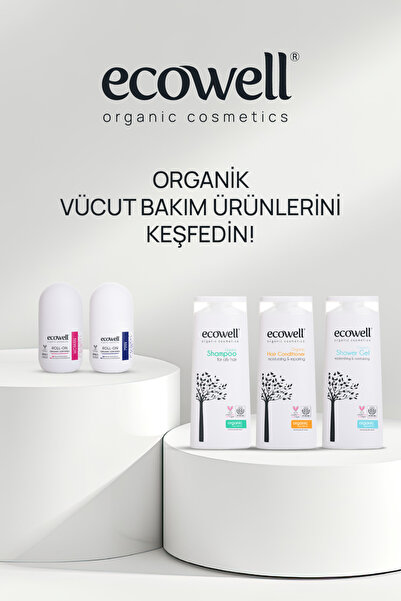 Ecowell Saç Bakım Şampuanı, Organik & Vegan Sertifikalı, Yağlı Saçlara Özel, Tuzsuz Ve Sülfatsız, 300ml