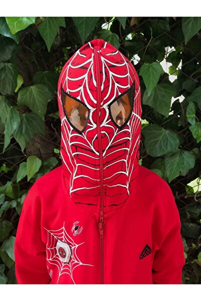 Gigas 2ip Mevsimlik Işıklı Lisanslı Örümcek Adamlı Erkek Çocuk Kapşonlu Maske...