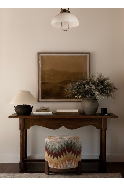 GO&CO CONCEPT Rainbow, %100 Ahşap Ayaklı Puf/Yan Sehpa