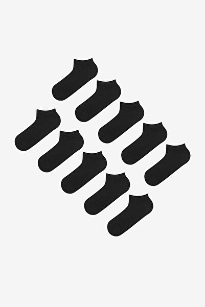 Penti Men's Basic Black 10-Piece Booties Socks