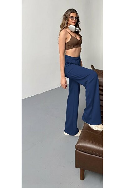 THEBEK Women's Modal Palazzo Pants Comfortable Cut Elastic Waist with Pockets