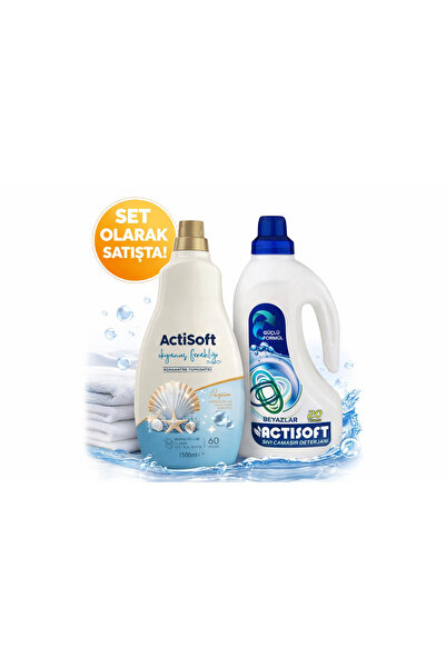actisoft Sıvı Çamaşır Deterjanı Beyaz Ve Okyanus Ferahlığı Yumuşatıcı Set 150...