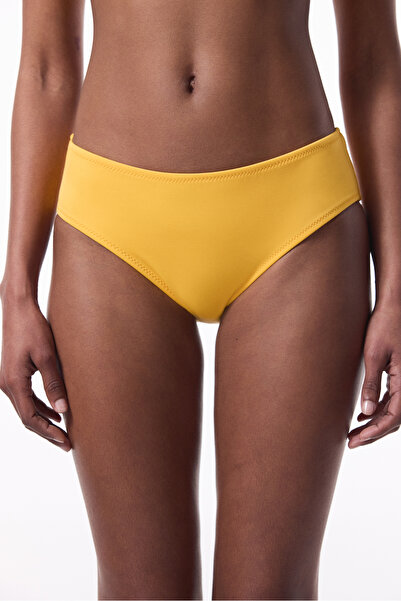 Penti Partea de jos de bikini hipster galben cu talie mijlocie