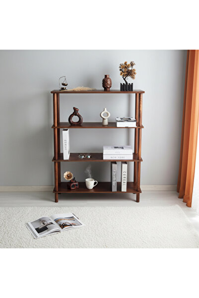 Vera Concept Home Modern Ahşap Dört Raflı Dekoratif Kitaplık Ayaklı 110 x 30 ...