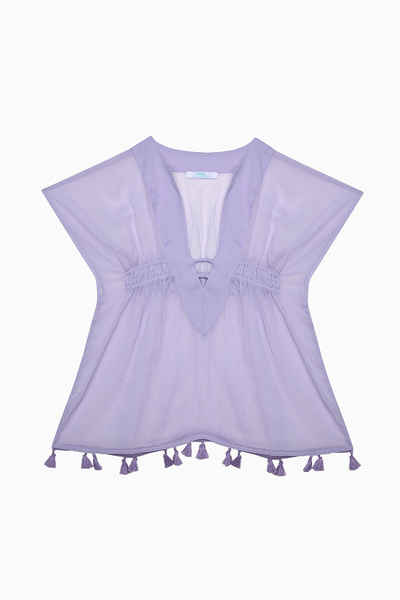 Penti Lilac Girl's Basic V-Neck Short Kaftan