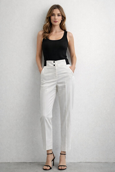 Ekol Pantaloni cu nasturi dubli cu talie elastica