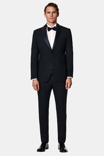 Abdullah Kiğılı 4 Drop Relaxed Fit Rahat Kesim Şal Yaka Yün Smokin & Damatlık