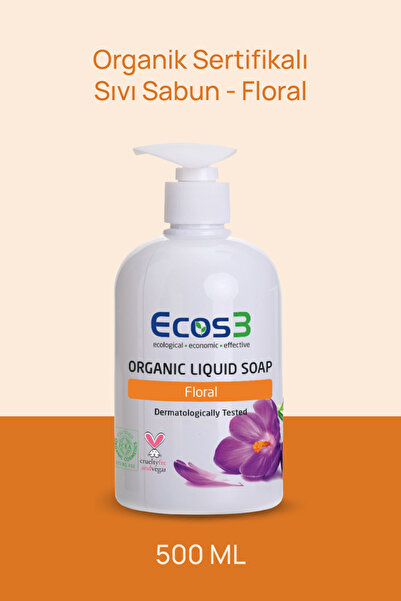 Ecos3 Organik Sıvı Sabun, Vegan Sertifikalı, Hassas Cilt, Ekolojik, Hipoalerj...